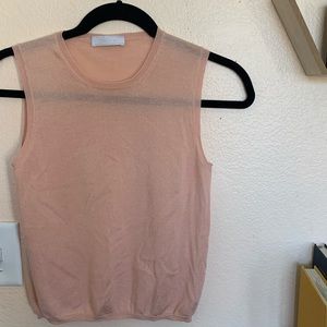 Prada peach cropped sleeveless sweater 40